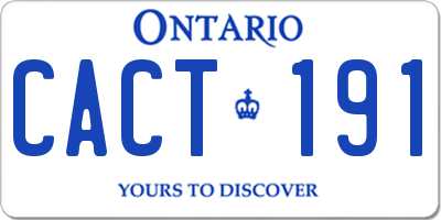 ON license plate CACT191