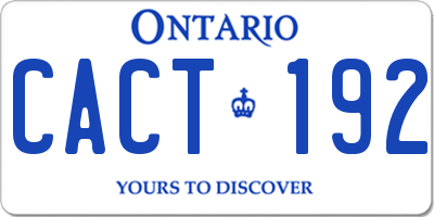 ON license plate CACT192