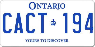 ON license plate CACT194