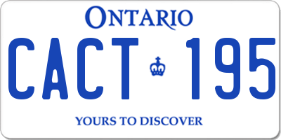 ON license plate CACT195