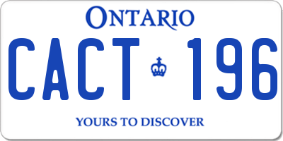 ON license plate CACT196