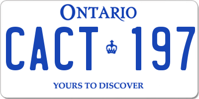 ON license plate CACT197