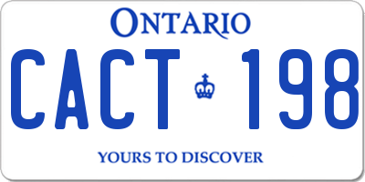 ON license plate CACT198