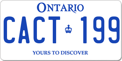 ON license plate CACT199