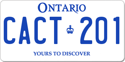 ON license plate CACT201