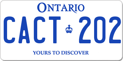 ON license plate CACT202