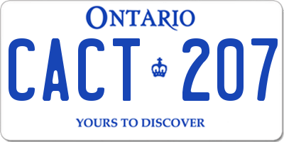 ON license plate CACT207