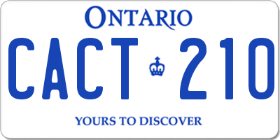 ON license plate CACT210