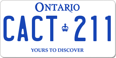 ON license plate CACT211