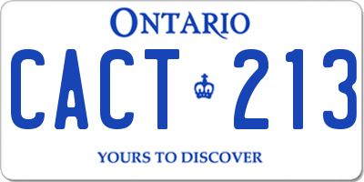 ON license plate CACT213