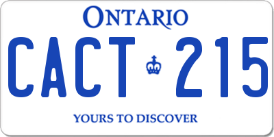 ON license plate CACT215