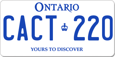 ON license plate CACT220