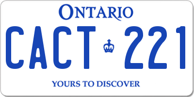 ON license plate CACT221