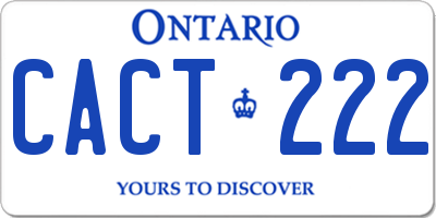 ON license plate CACT222