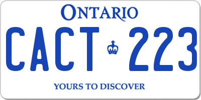 ON license plate CACT223