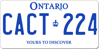 ON license plate CACT224