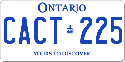 ON license plate CACT225