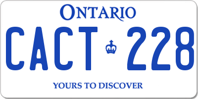 ON license plate CACT228