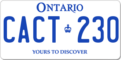 ON license plate CACT230