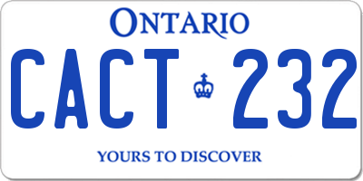 ON license plate CACT232