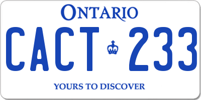 ON license plate CACT233