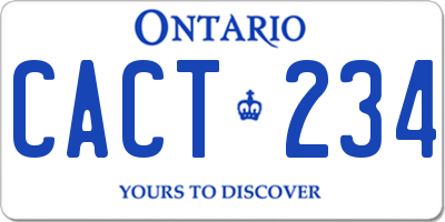 ON license plate CACT234