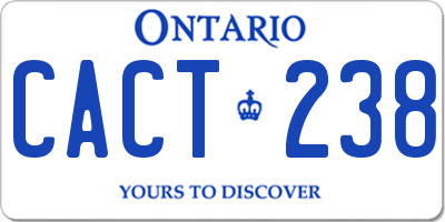 ON license plate CACT238