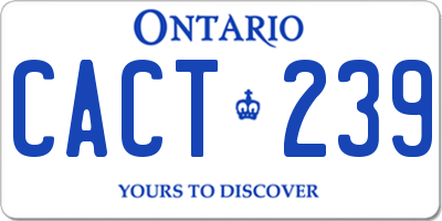 ON license plate CACT239