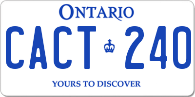 ON license plate CACT240