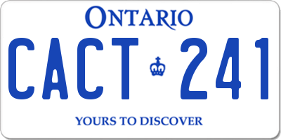 ON license plate CACT241