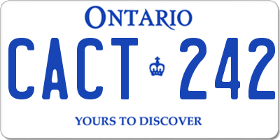 ON license plate CACT242