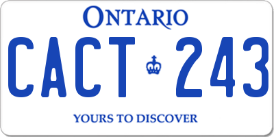 ON license plate CACT243