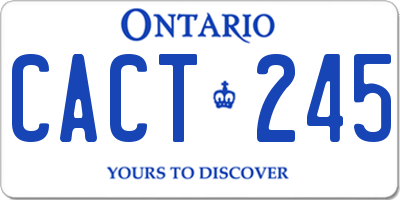 ON license plate CACT245