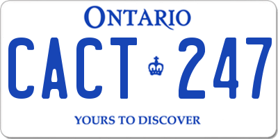 ON license plate CACT247