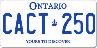 ON license plate CACT250