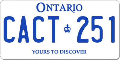 ON license plate CACT251