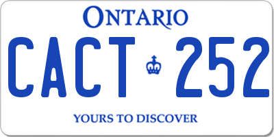 ON license plate CACT252