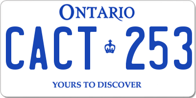 ON license plate CACT253