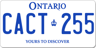 ON license plate CACT255