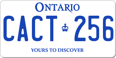 ON license plate CACT256