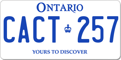 ON license plate CACT257