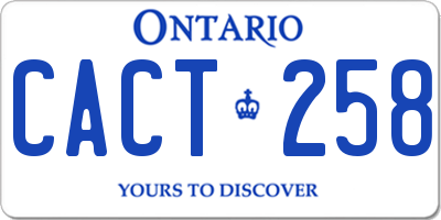 ON license plate CACT258