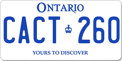 ON license plate CACT260