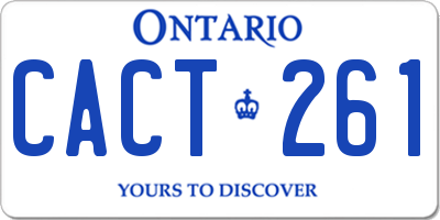 ON license plate CACT261