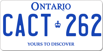 ON license plate CACT262