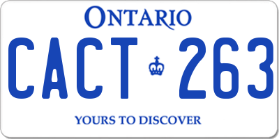 ON license plate CACT263