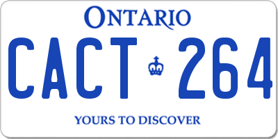 ON license plate CACT264