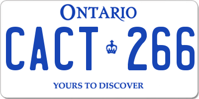 ON license plate CACT266