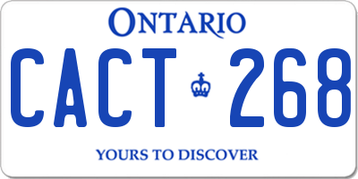 ON license plate CACT268