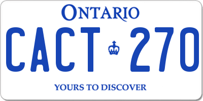 ON license plate CACT270